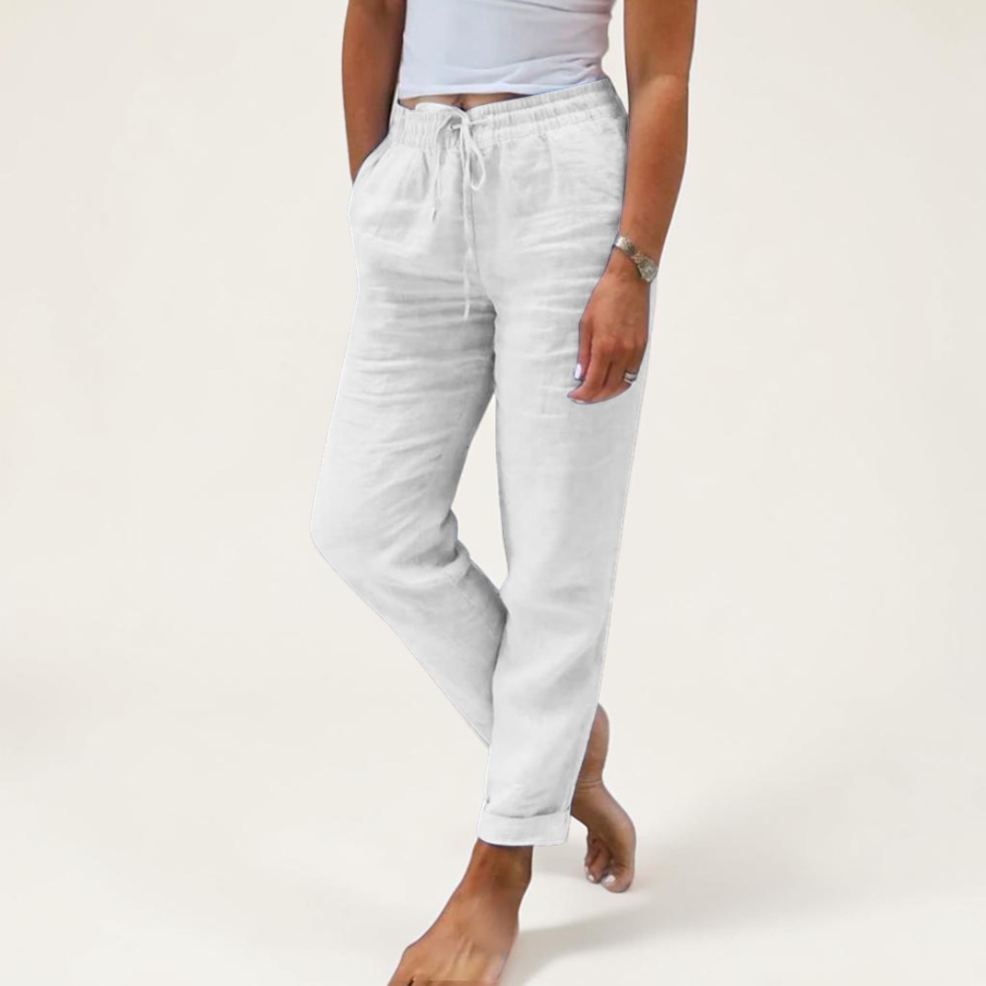 Verona Elastic Stretch Linen Pants
