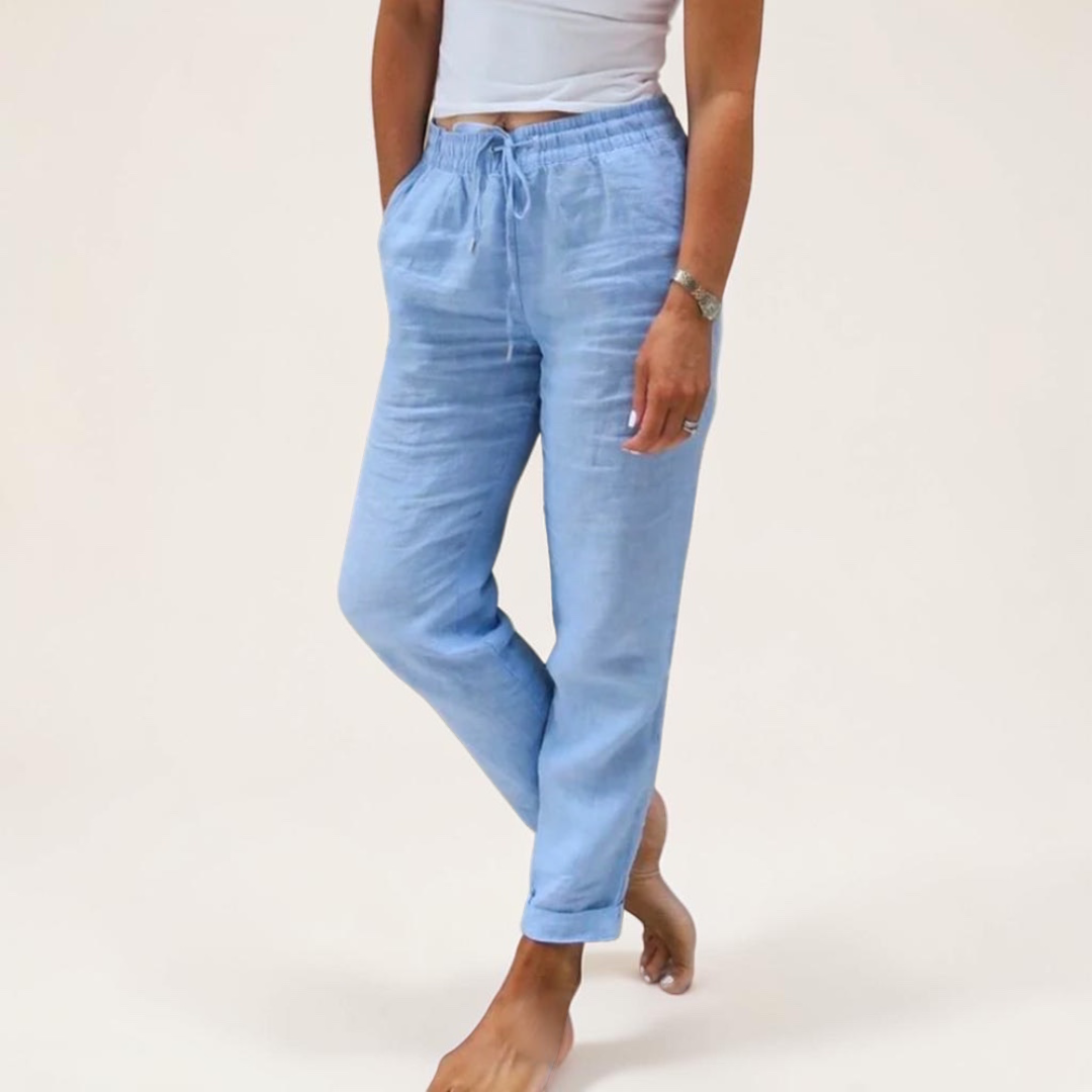 Verona Elastic Stretch Linen Pants
