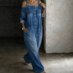 Wide-Leg Loose Jumpsuit with Pockets