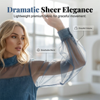 Denim Dress with Lantern Sleeves and a Mock Neck