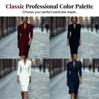 💖Elegant Stand Collar V-Neck Bodycon Dress