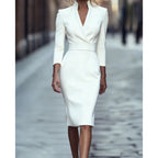 💖Elegant Stand Collar V-Neck Bodycon Dress
